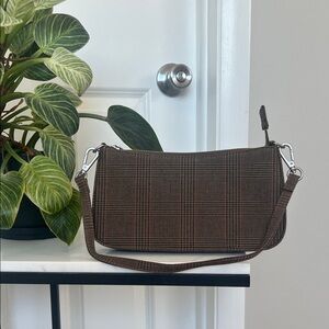 Brown Plaid Shoulder Bag
